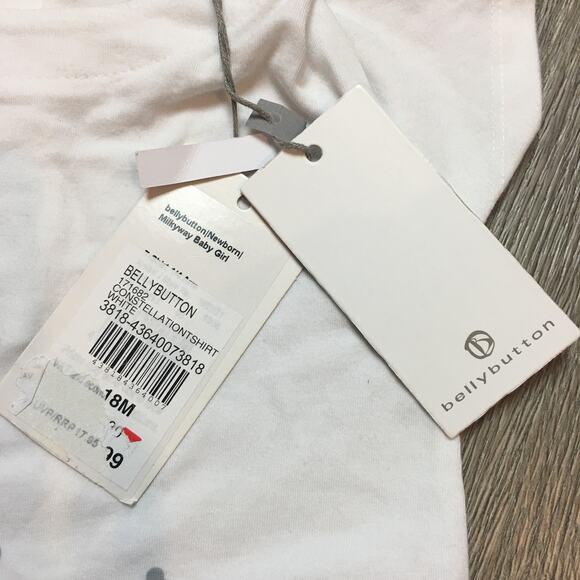 NWT Bellybutton Newborn organic cotton Unisex constellation white shirt size 80 - Picture 3 of 6